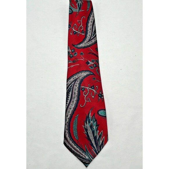 Wembley Other - VINTAGE Wembley Neck Tie - Paisley - Red Blue Gray/Grey - Made in USA